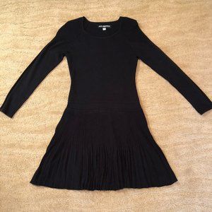 Karl Lagerfeld Black Long Sleeve Sweater Dress
